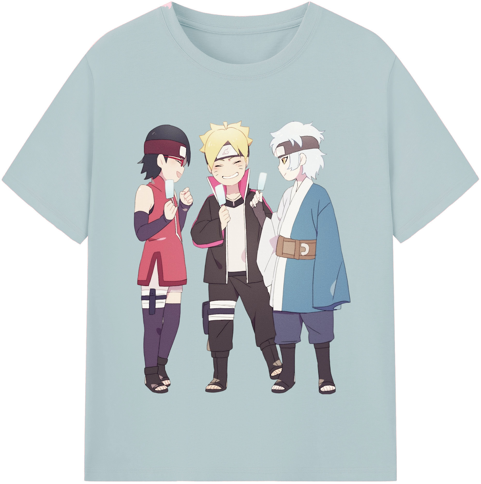 （画像用） NARUTO -ナルト- うちは サラダ Uchiha Sarada 綿100％半袖Tシャツ（フロントプリント）